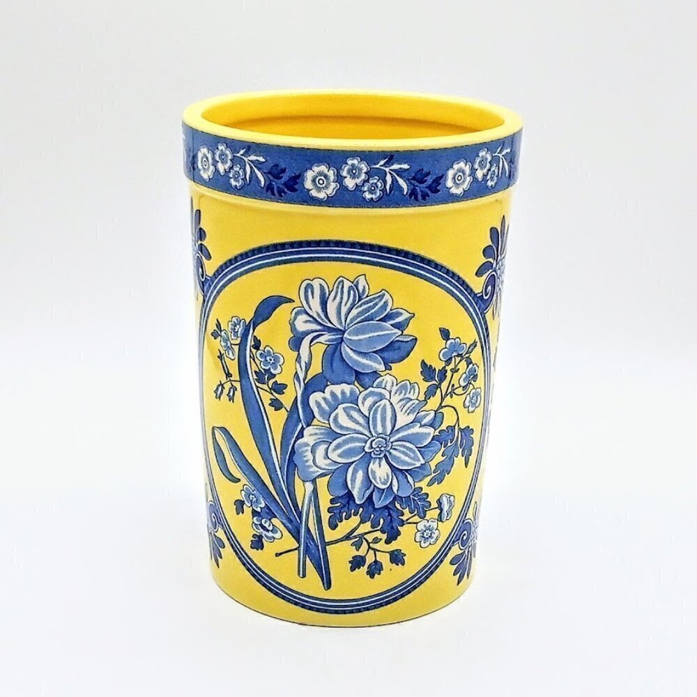Spode Blue Room Garden Collection Yellow Ceramic Wine Cooler Utensil Holder Croc